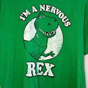 Disney Pixar Toy Story Rex Graphic Tee I'm A Nervous Rex Green Large‎